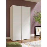 Forte OZZULA Schrank 120, Kleiderschrank Weiß, Schwebetürenschrank, Schlafzimmerschrank Modern 2-türig mit Einlegeböden und Kleiderstange, 120 cm breit x 190.5 cm hoch x 61 cm tief