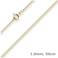 Schmuck Krone Goldkette 1,6mm Panzerkette aus 333 Gelbgold 50cm, Gold 333 goldfarben