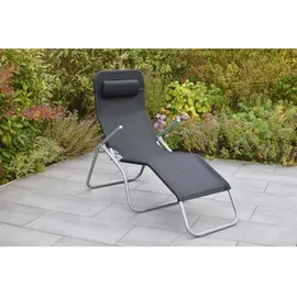 Merxx Gartenliege XXL 200 x 70 x 30 cm Schwarz