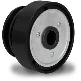 Eberth Doppel Fliehkraftkupplung 25mm Welle Doppelkeilriemen, 7mm Passfedernut, 58mm Keilriemenrollen-durchmesser, Nutbreite innen 6mm, Nutbreite außen 13mm, Kupplungsglocke Durchmesser 116mm