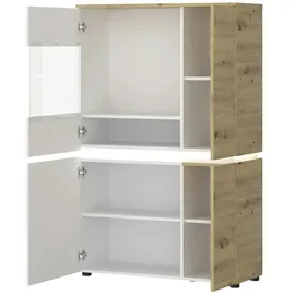 Möbel Kraft Vitrine Soft-Close 91 x 40 x 146 cm Weiß