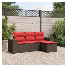vidaXL Gartensofa-Set 4-tlg. braun Polyrattan