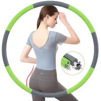 BLAIKOYI Hula Reifen Hoop Erwachsene, Fitness Hoola Easy Slim Hoop zur Gewichtsreduktion, 8 Abnehmbare Reifenprofile mit Edelstahl-Innenkernrohr,Gewichte einstellbar von 1,2 bis 3,5 kg(Grau+Grün)