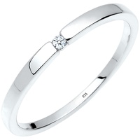 DIAMORE Ring Damen Verlobungsring Klassiker mit Diamant (0.02 ct.) in 925 Sterling Silber
