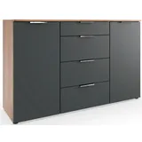 WIMEX Kombikommode 135 x 84 x 41 cm Graphit / Plankeneiche