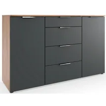 WIMEX Kombikommode 135 x 84 x 41 cm Graphit / Plankeneiche