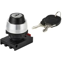 TRU Components TC-12835268 ONPOW26BK-Y/31 Schlüsselschalter-Frontelement Knebel Schwarz 3 x