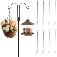 Vevor Schäferhaken 8er-Pack, Hirtenhaken 2345 mm, Garten Doppelhaken Laternenstab, 1,9 cm dicke Gartenhaken zum Aufhängen von Kolibri-Futterspendern, Pflanzenkörben, Solarlaternen, Windspielen