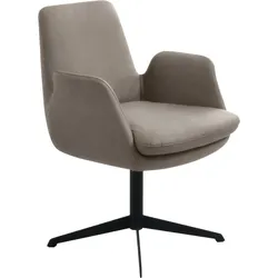 K+W Komfort & Wohnen Drehstuhl »Cube«, Leder CLOUD, Rückholfunktion, Untergestell schwarz K+W Komfort & Wohnen stahl 85 + schwarz