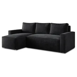 masseno Eckcouch Polyester 2-Sitzer Schwarz