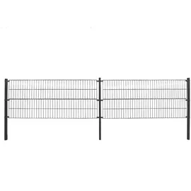 Home Deluxe Doppelstabmattenzaun 5000 x 200 cm Grau/Stahl