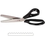 Profi-Konturenschere mit Wellen- / Zackenmuster, Edelstahl, Komfortgriff, ca. 23 cm, zum Schneidern und Basteln Serrated (3mm)