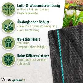 Voss.garden Bodengewebe 31,5m2 - 110g/m2, Bändchengewebe 15x2,1m, gegen Unkraut