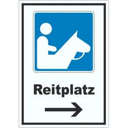 HB-Druck Reitplatz Aufkleber mit Pfeil rechts A8 (52x74mm)