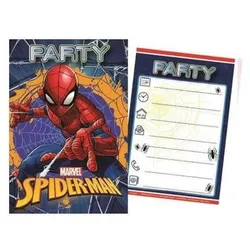 Einladungskarten 5-teilig "Spiderman" Party