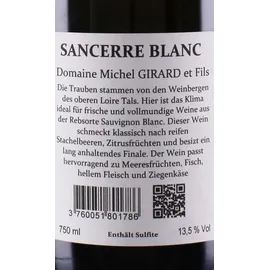 Domaine Michel Girard et Fils Sancerre Blanc AOC 2024 18 x 0,75 l