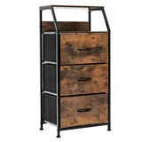 Costway Aufbewahrungsschrank 3 Schubladen Nachtschrank Kommode Wohnzimmer 45x30x92cm