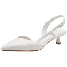 TAMARIS Damen Sling Pump mit Stilettoabsatz, weiß, 39 EU
