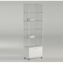 Glasvitrine hoch mit Unterschrank auf Rollen JT-A71MAP