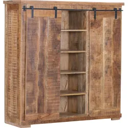 Highboard GUTMANN FACTORY "Kamerun", beige (natur), B:145cm H:145cm T:47cm, Massivholz, Sideboards, Stauraumschrank, Breite 145 cm