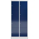 Classix Schließfachschrank enzianblau, lichtgrau X-523421, 8 Schließfächer 80,0 x 50,0 x 180,0 cm