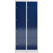 Classix Schließfachschrank enzianblau, lichtgrau X-523421, 8 Schließfächer 80,0 x 50,0 x 180,0 cm