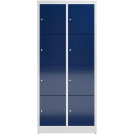 Classix Schließfachschrank enzianblau, lichtgrau X-523421, 8 Schließfächer 80,0 x 50,0 x 180,0 cm