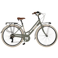Airbici 605AL Damenfahrrad Citybike 28 Zoll Grau | Fahrrad Damen Retro Cityräder City Bike | 6 Gänge, Aluminiumrahmen, Schutzblech, LED-Licht und Gepäckträger City-Bike Damen (Grau)