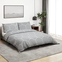 VidaXL Bettwäsche-Set Grau 155x220 cm Baumwolle