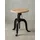 KADIMA DESIGN Drehhocker Rustikal Akazienholz und Eisen 39 x 48 x 39 cm Schwarz