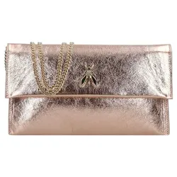 Patrizia Pepe Fly Clutch Clutch Tasche Leder 27 cm  rosa