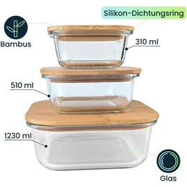 ideoon home Hochwertige Vorratsdosen 2-tlg. Transparent/Braun