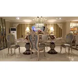 Casa Padrino Luxus Barock Esszimmer Set - 1 Esstisch & 8 Esszimmerstühle - Esszimmermöbel im Barockstil - Edel & Prunkvoll - Luxus Qualität
