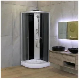 Aloni Eckdusche mit Schiebetür rechts 80 x 205 cm silber Sicherheitsglas SK2479