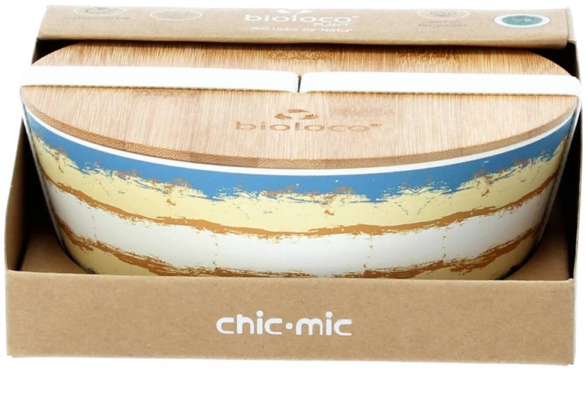 chic.mic Lunchbox Bioloco blue and brown Streifen BPLB104