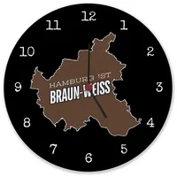 Speecheese St. Pauli Wanduhr aus Glas mit Spruch Hamburg