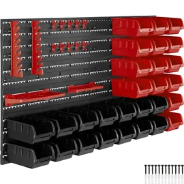 Tectake Kleinteilemagazin Kunststoff 17 cm x 54 cm x 96 cm schwarz