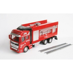 Spielzeug-Feuerwehr FEUERWEHRAUTO 19cm Feuerwehr Truck Auto Modellauto Modell Löschfahrzeug Spielzeugauto Spielzeug Kinder Geschenk 09 (mit 2 Leitern) rot