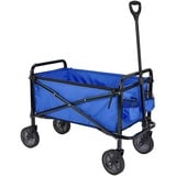 Amazon Basics Zusammenklappbarer Bollerwagen für den Garten, faltbar, mit Abdeckung, für den Außenbereich, Blau