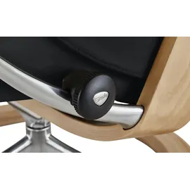 Stressless Relaxsessel mit Hocker Leder 78 x 111 x 76 cm Schwarz