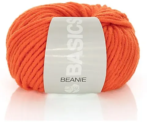 Lana Grossa Basics Beanie – Schurwollmischgarn, orange