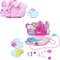POLLY POCKET tragbares Reisespielzeug mit 2 Mikropuppen und 12