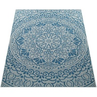 Paco Home Teppich »Coco 205«, rechteckig, Flachgewebe, Paisley Muster, In- und Outdoor geeignet, blau