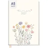 Häfft Chäff-Timer Flower Joy, Jahr 2026/2027, A5 17 Monate: /