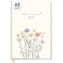 Häfft Chäff-Timer Flower Joy, Jahr 2026/2027, A5 17 Monate: /