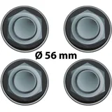 4 x Ø 56 mm Polymere Aufkleber / Radmutter-Optik / Nabenkappen, Felgendeckel