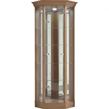 Vitrine FIF MÖBEL "TRIO", eiche, B:76cm H:188cm, Holzwerkstoff, Sicherheitsglas ESG, Schränke, Vitrine, Eckvitrine/Glasvitrine 1x Glastür, perfekt für Sammler, Sammlervitrine