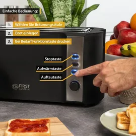First Austria 4-Scheiben-Toaster Schwarz