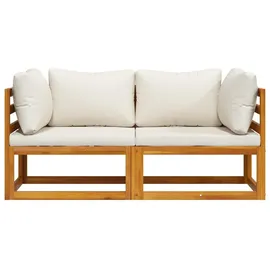vidaXL Modulare Ecksofas 2-tlg. cremeweiß