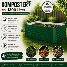 Vicco Komposter Grün, 180 x 90 cm, Gartenzubehör, Gartenpflege, Gartengeräte